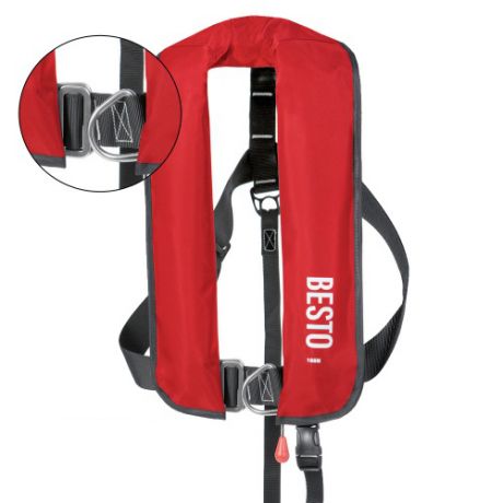Жилет спасательный надувной автомат Besto Raider красный